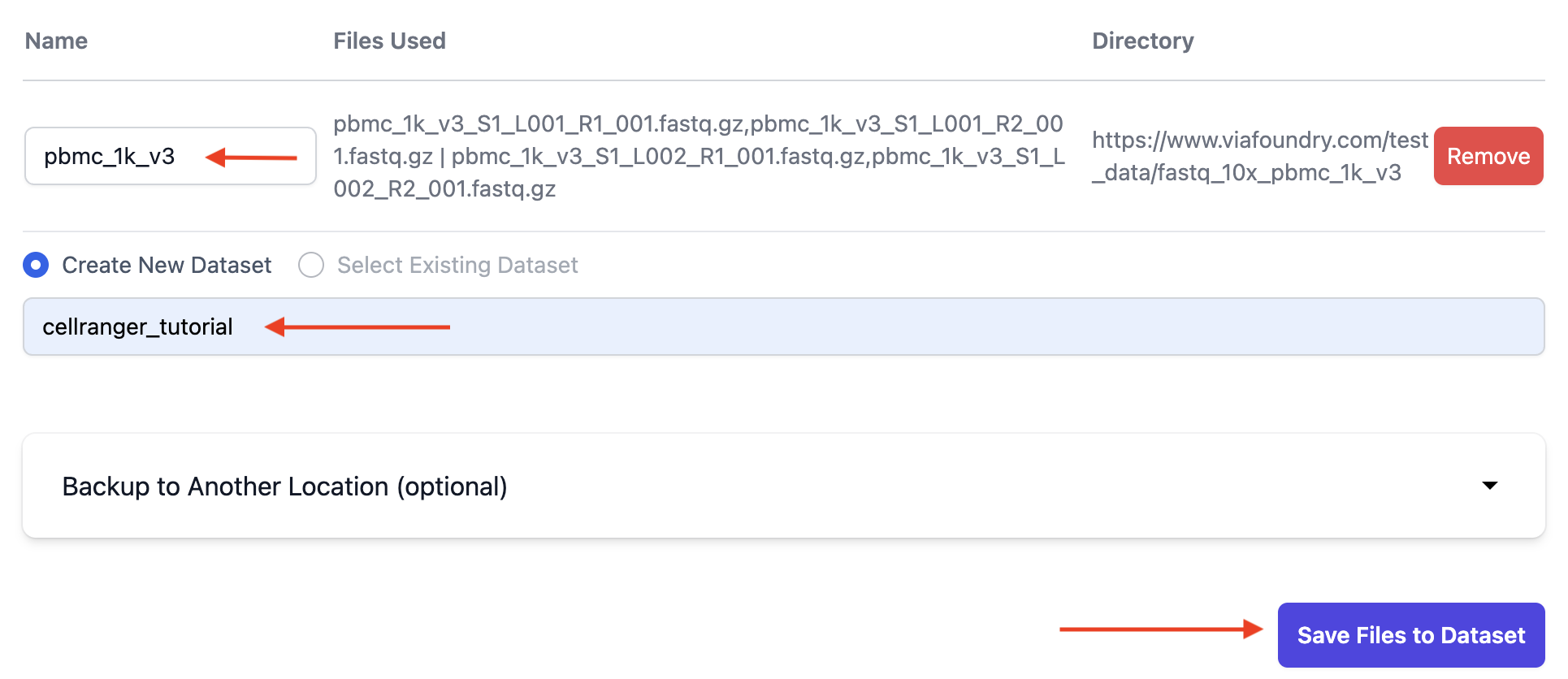 Image showing dataset naming