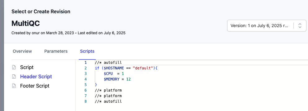 Header Script