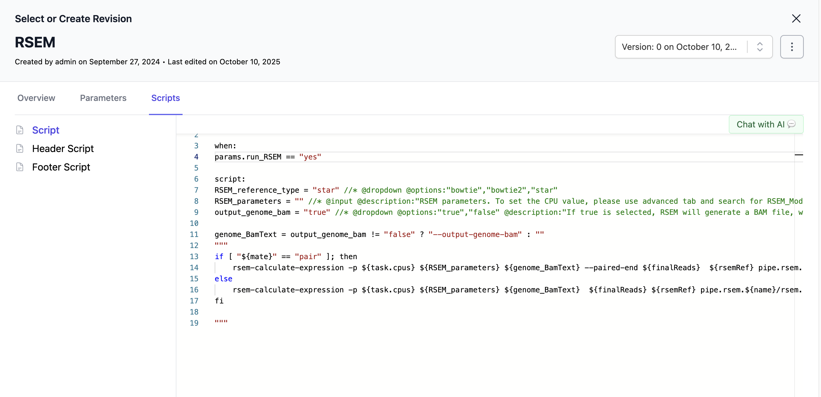 Process options syntax