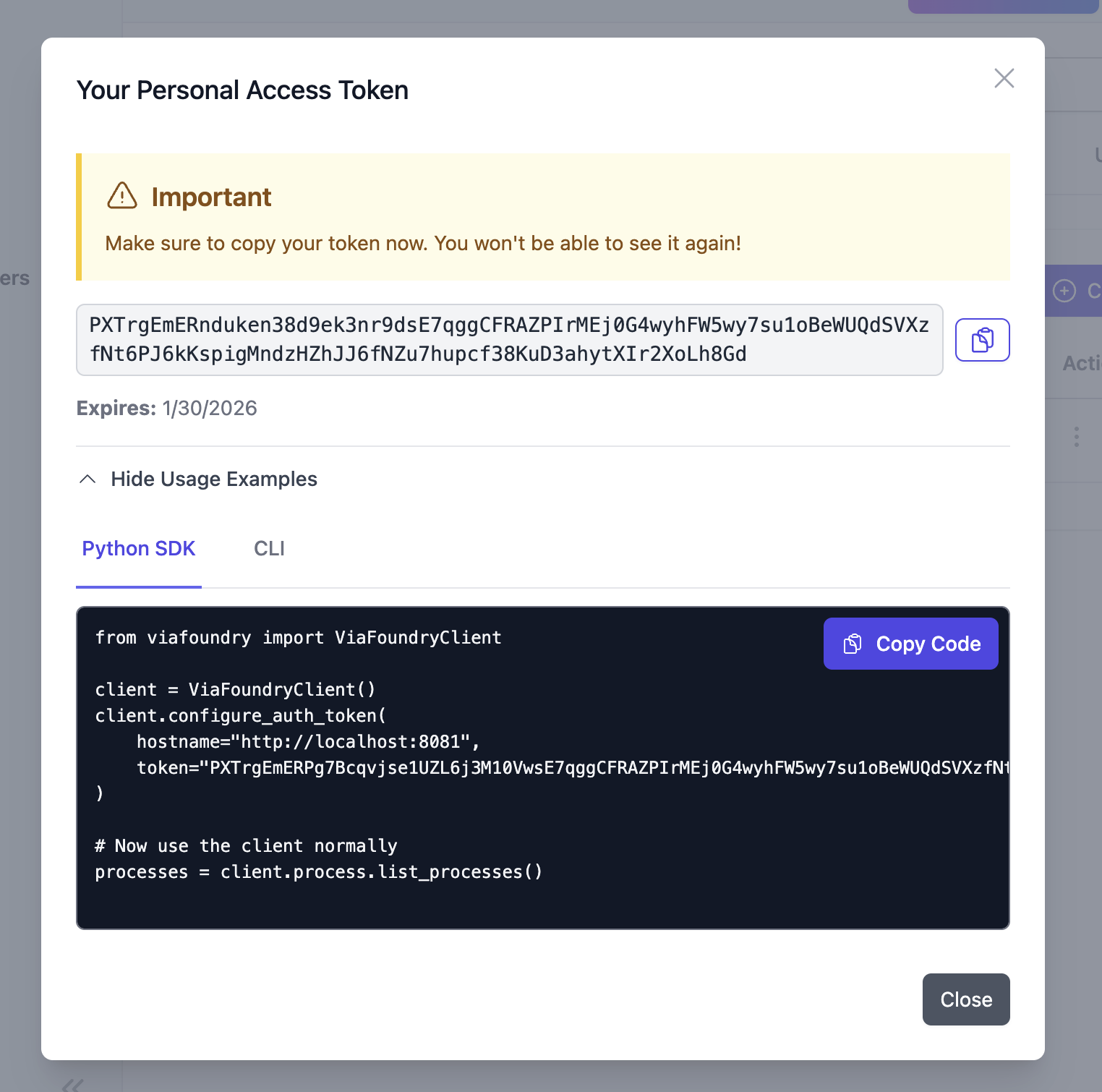 Token Type Selection