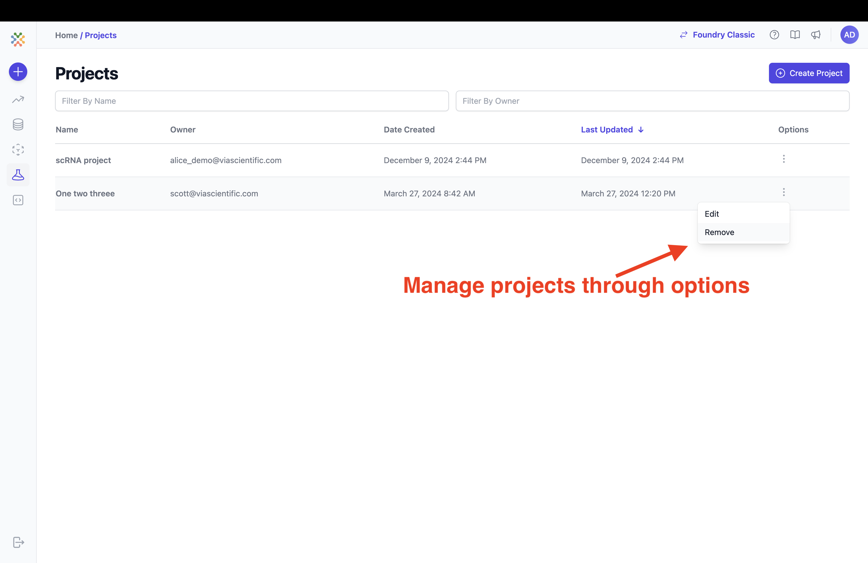 Project Options