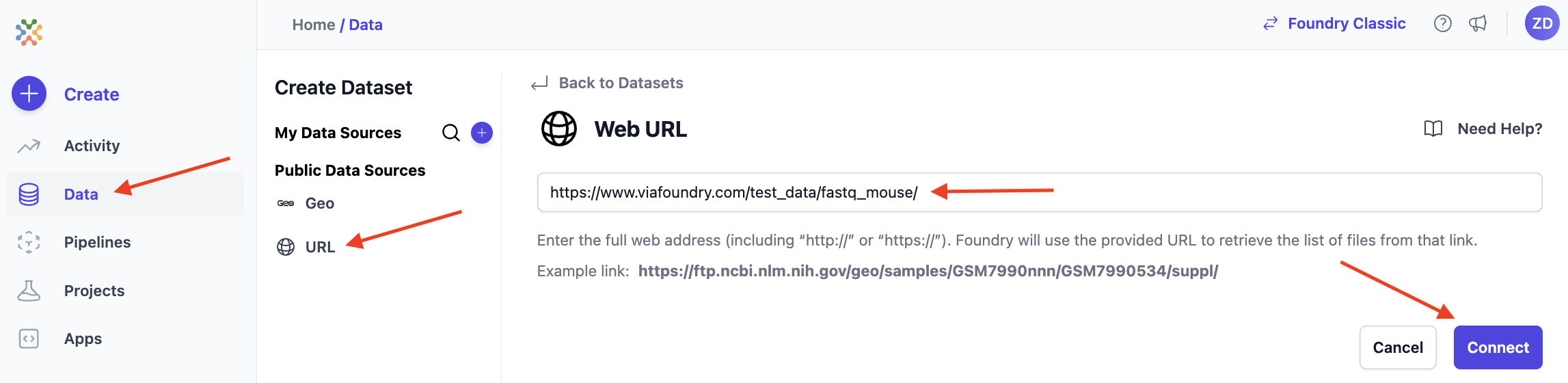Image of Data Tab